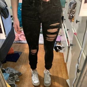 American Eagle black distressed jeans